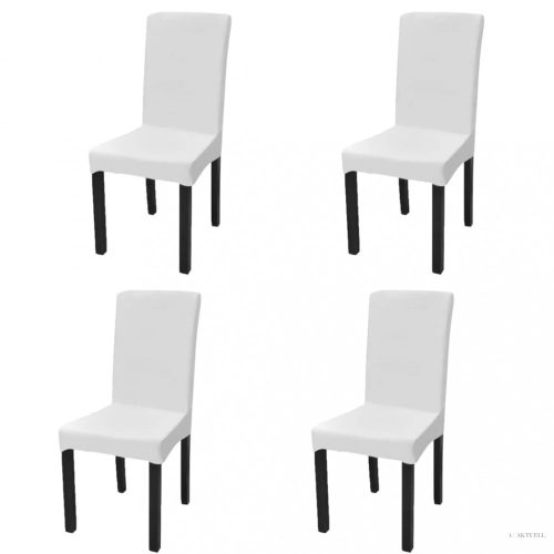 4 db fehér szabott nyújtható székszoknya