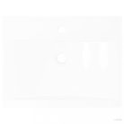 Négyszögletes fehér luxus kerámia mosdókagyló lyukkal csaphoz 60x46 cm