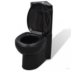 Fekete kerámia fürdőszobai sarok WC