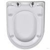 Fehér szögletes gyorskioldó WC-ülőke lassan csukódó fedéllel