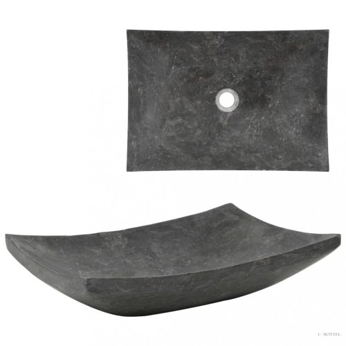 Fekete márvány mosdókagyló 50 x 35 x 12 cm
