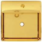 Aranyszínű kerámia mosdókagyló túlfolyóval 41 x 41 x 15 cm