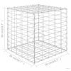 Kocka alakú acélhuzal gabion magaságyás 50 x 50 x 50 cm