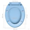 Kék ovális gyorsan szerelhető WC-ülőke lassan csukódó fedéllel