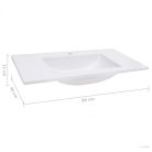 Fehér SMC beépíthető mosdókagyló 600 x 460 x 130 mm