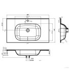 Fehér SMC beépíthető mosdókagyló 805 x 460 x 105 mm