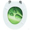 Zöld vízcseppmintás MDF WC-ülőke fedéllel