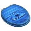 Kék vízcseppmintás MDF WC-ülőke lassan csukódó fedéllel