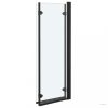 3 paneles fekete ESG zuhanyzó összecsukható ajtóval 130x138 cm