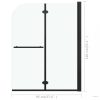 2 paneles fekete ESG zuhanykabin összecsukható ajtóval 95x140cm