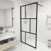 Fekete zuhanyfal edzett üveggel 100 x 195 cm