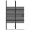 Fekete ESG zuhanykabin összecsukható ajtóval 80 x 140 cm