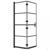 Fekete ESG zuhanykabin összecsukható ajtóval 100 x 140 cm