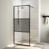 Fekete zuhanyfal átlátszó ESG üveggel 80 x 195 cm