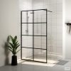 Fekete zuhanyfal átlátszó ESG üveggel 115 x 195 cm