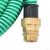 Zöld PVC szívótömlő sárgaréz csatlakozókkal 1,1" 4 m