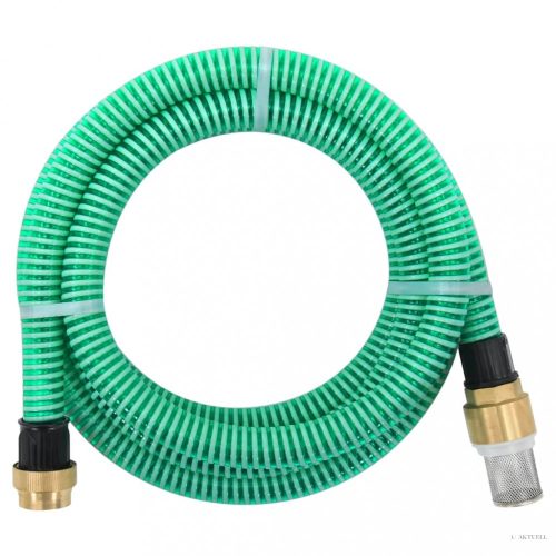 Zöld PVC szívótömlő sárgaréz csatlakozókkal 1,1" 25 m