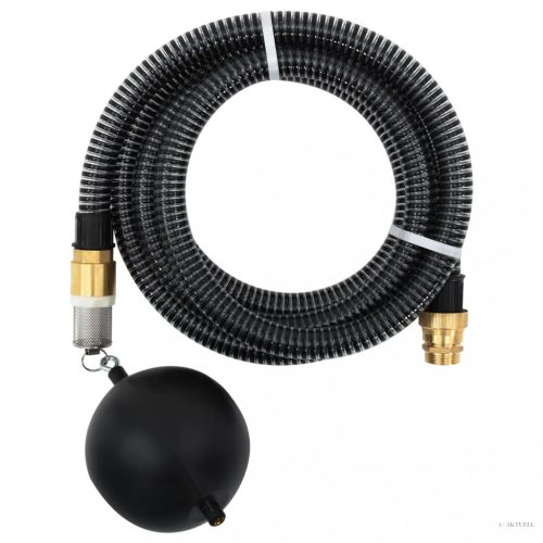 Fekete PVC szívótömlő sárgaréz csatlakozókkal 1,1" 15 m