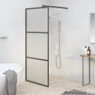 Fekete ESG tejüveg zuhanyfal küszöb nélküli zuhanyhoz 90x195 cm