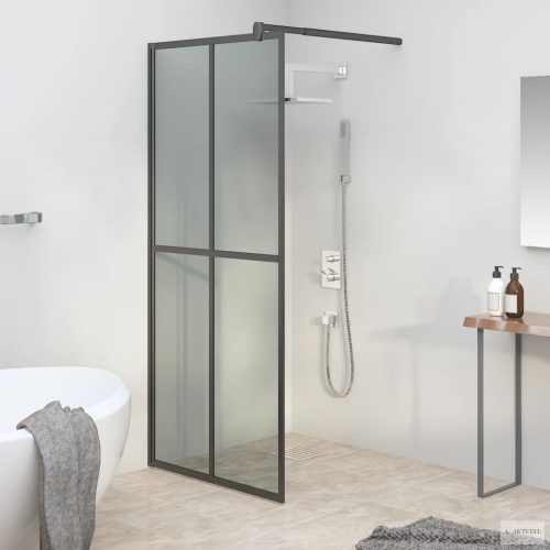 Sötét edzett üveg zuhanyfal küszöb nélküli zuhanyhoz 80x195 cm