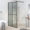 Sötét edzett üveg zuhanyfal küszöb nélküli zuhanyhoz 118x190 cm