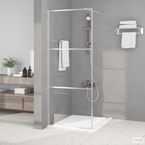Ezüstszínű átlátszó ESG üveg zuhanyfal 80 x 195 cm
