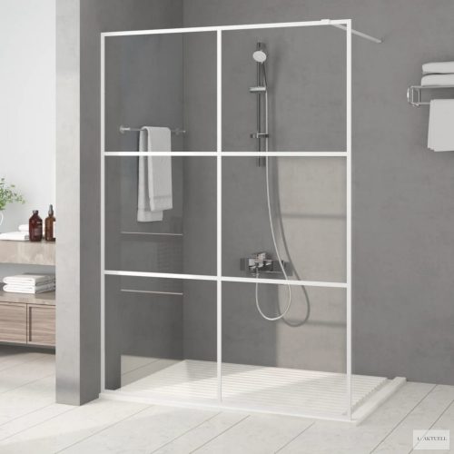 Fehér átlátszó ESG üveg zuhanyfal 140 x 195 cm