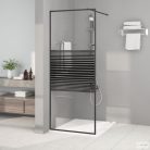 Fekete átlátszó ESG üveg zuhanyfal 80x195 cm