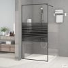 Fekete átlátszó ESG üveg zuhanyfal 100 x 195 cm
