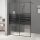 Fekete átlátszó ESG üveg zuhanyfal 140 x 195 cm