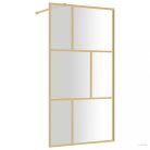 Aranyszínű zuhanyfal átlátszó ESG üveggel 115 x 195 cm