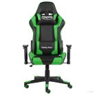 Zöld PVC forgó gamer szék