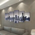 Vászon falikép szett monokróm new york-i Skyline 100 x 50 cm