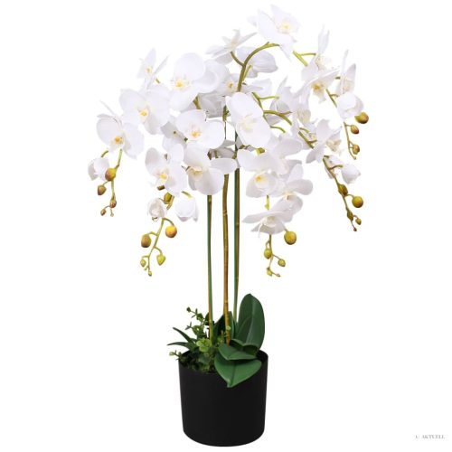 Cserepes fehér műorchidea 75 cm