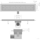 2 db lineáris rozsdamentes acél zuhany lefolyó 630 x 140 mm