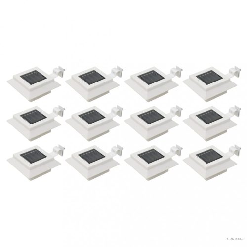 12 db fehér négyzet alakú kültéri napelemes LED lámpa 12 cm