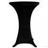4 db fekete sztreccs asztalterítő bárasztalhoz Ø70 cm