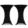 4 db fekete sztreccs asztalterítő bárasztalhoz Ø80 cm