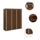 282454  Wardrobe with Compartments and Rods Brown 150x45x175 cm Fabric