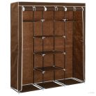 282454  Wardrobe with Compartments and Rods Brown 150x45x175 cm Fabric