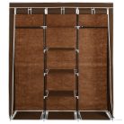 282454  Wardrobe with Compartments and Rods Brown 150x45x175 cm Fabric