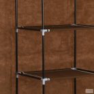 282454  Wardrobe with Compartments and Rods Brown 150x45x175 cm Fabric