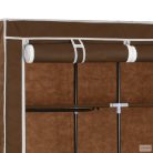 282454  Wardrobe with Compartments and Rods Brown 150x45x175 cm Fabric