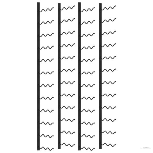 2 db fekete vas falra szerelhető bortartó állvány 72 palacknak