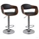 3052716  Bar Stools 2 pcs Black Bent Wood and Faux Leather (2x241053)