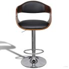 3052716  Bar Stools 2 pcs Black Bent Wood and Faux Leather (2x241053)