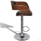 3052716  Bar Stools 2 pcs Black Bent Wood and Faux Leather (2x241053)