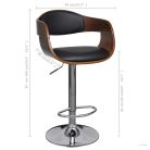 3052716  Bar Stools 2 pcs Black Bent Wood and Faux Leather (2x241053)