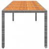 Szürke polyrattan és tömör akácfa kerti asztal 250x100x75 cm