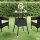 Fekete polyrattan és edzett üveg kerti asztal Ø60 x 75 cm
